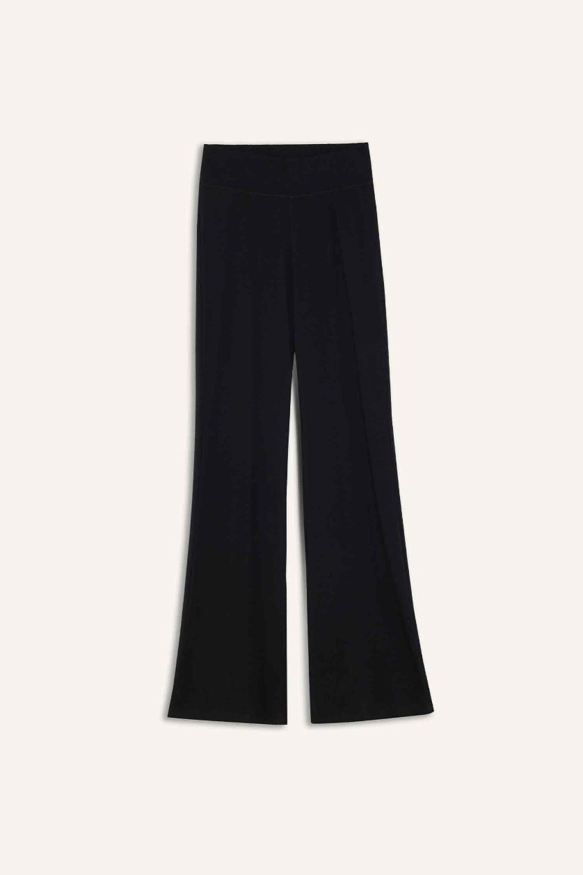 حريمي أسود بنطلون مضلع فلير فيت برجل واسع شارلستون