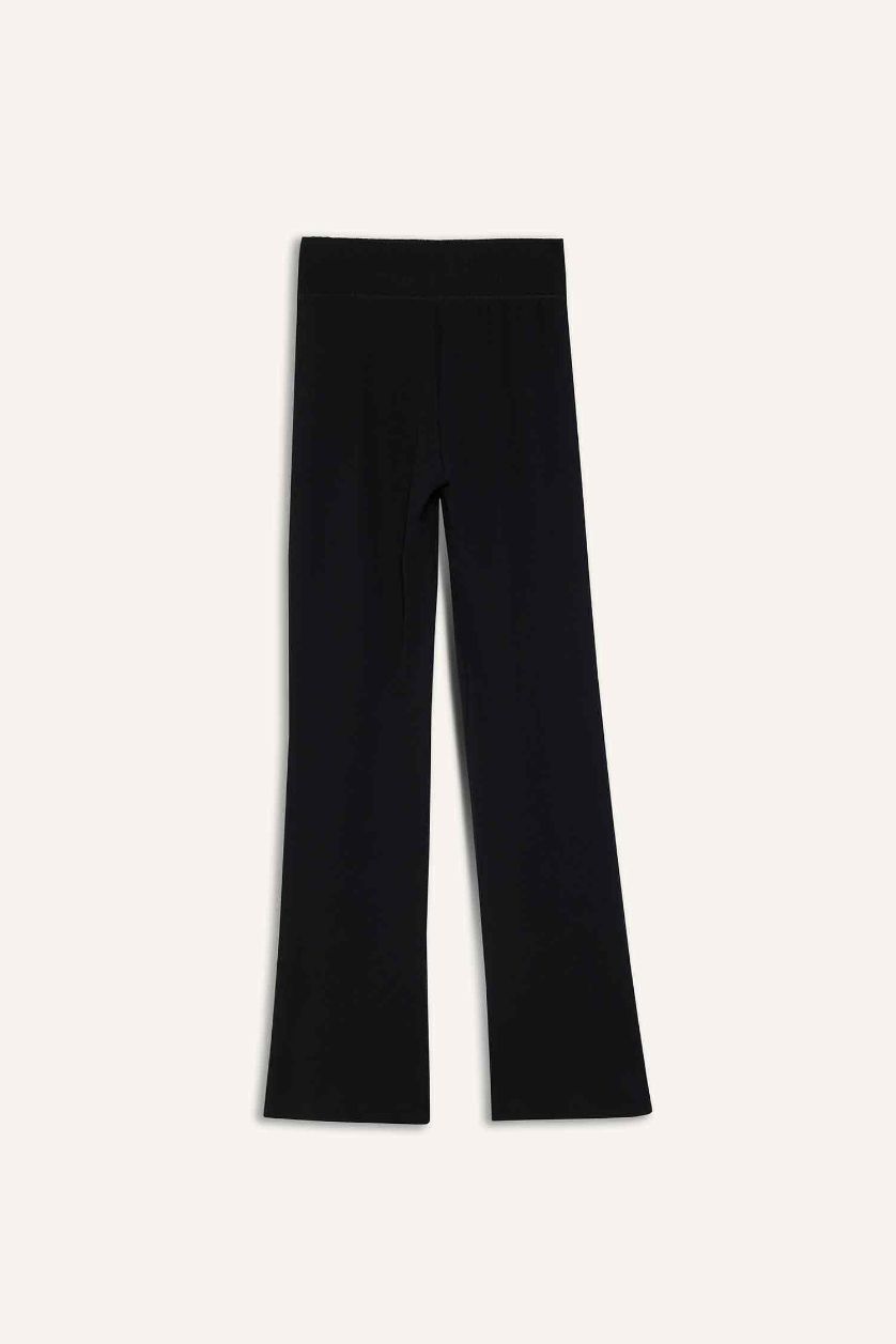 حريمي أسود بنطلون مضلع فلير فيت برجل واسع شارلستون