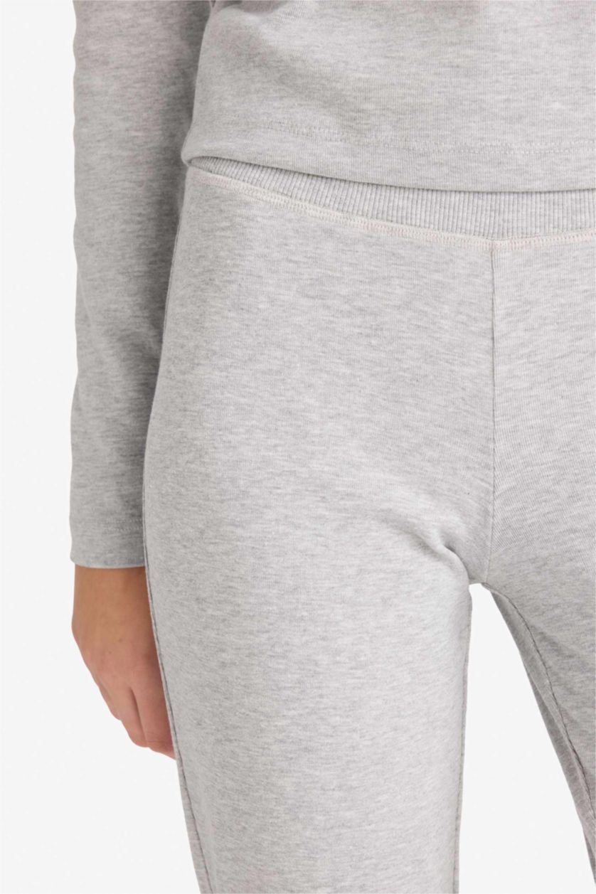 حريمي ميلانج رمادي بنطلون مضلع فلير فيت برجل واسع شارلستون