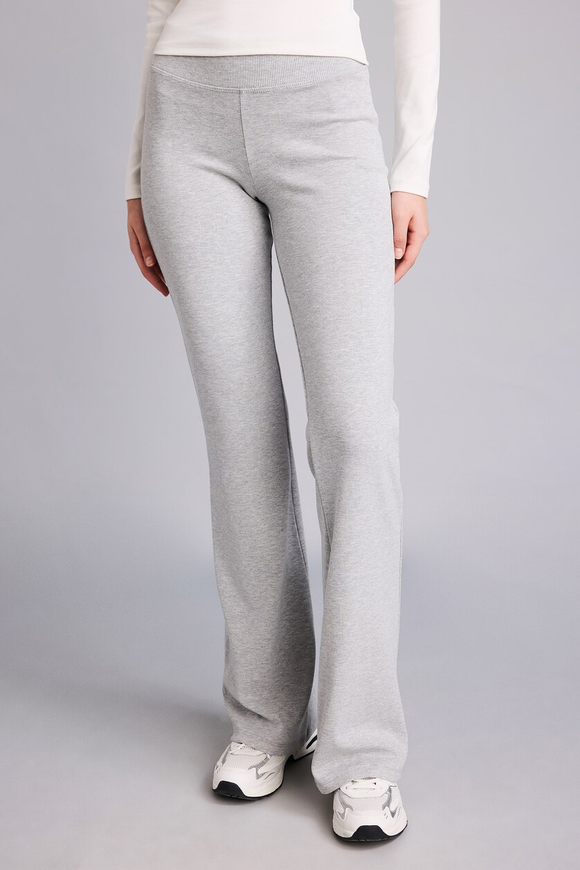 نساء ميلانج رمادي Flare Ribana Trousers