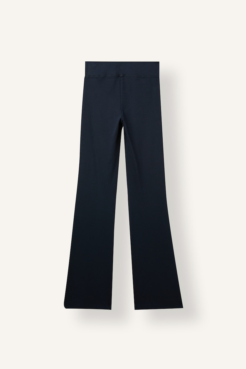 WOMAN NAVY Flare Ribana Trousers