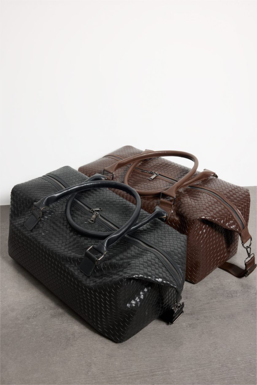 Мужчины Черный Спортивная сумка из искусственной кожи для мужчин