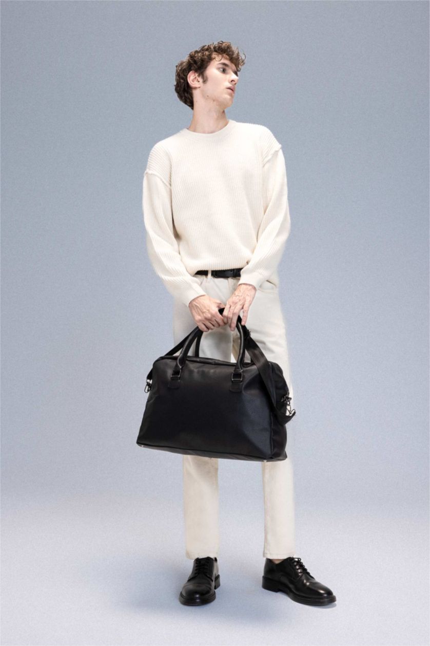 Мужчины Черный Спортивная сумка из искусственной кожи для мужчин