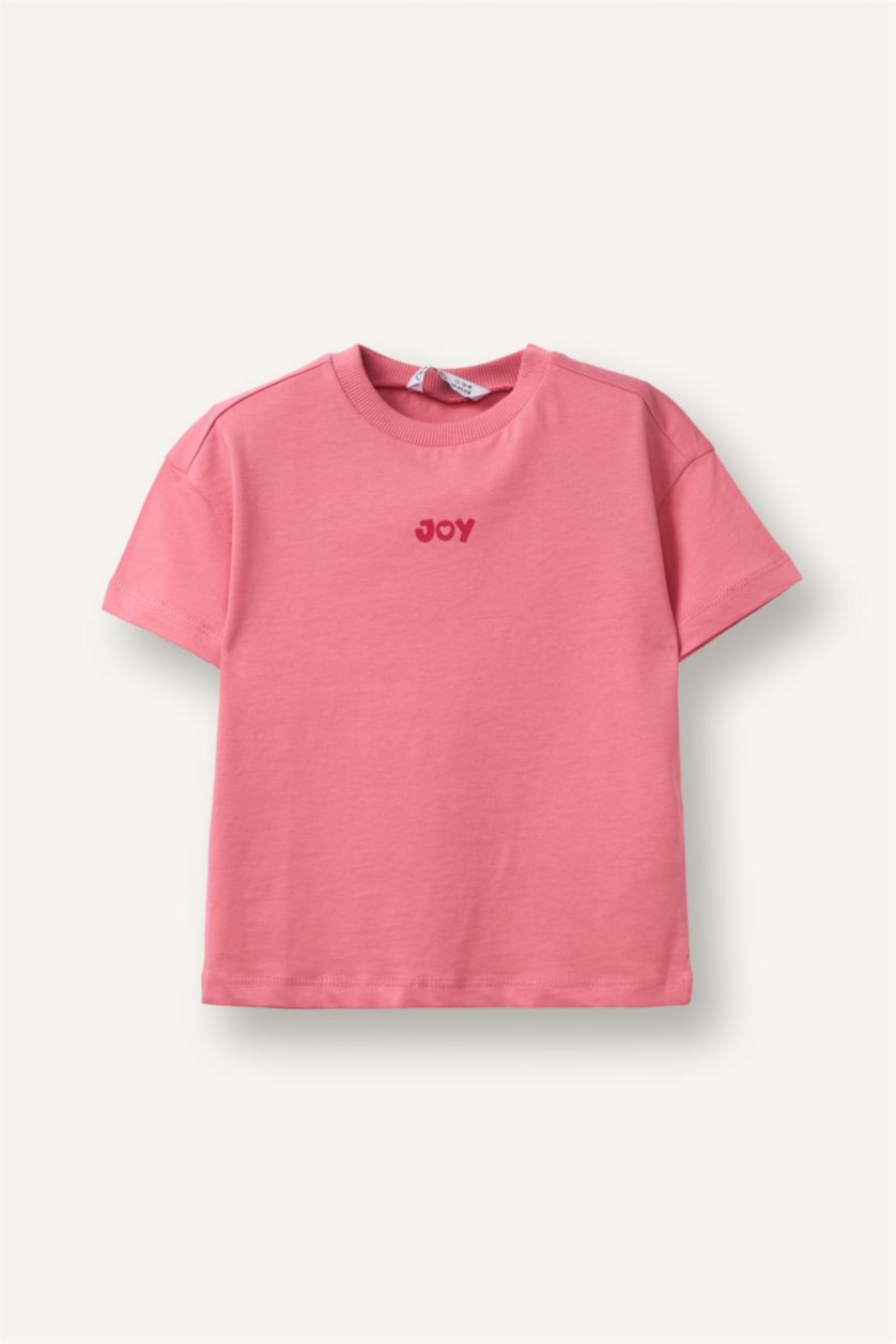 Kız Bebek Pembe Baskılı Tişört Kız Bebek