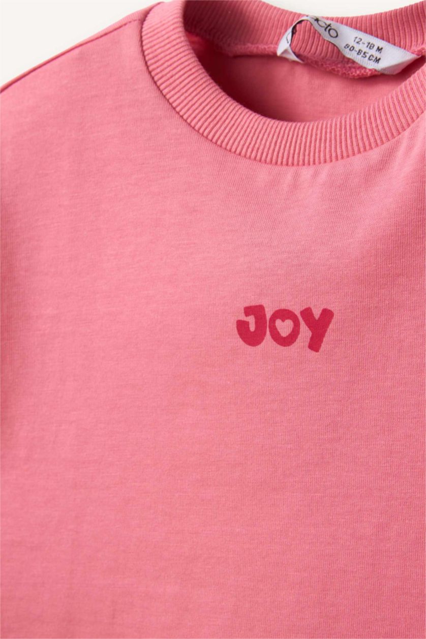 Kız Bebek Pembe Baskılı Tişört Kız Bebek