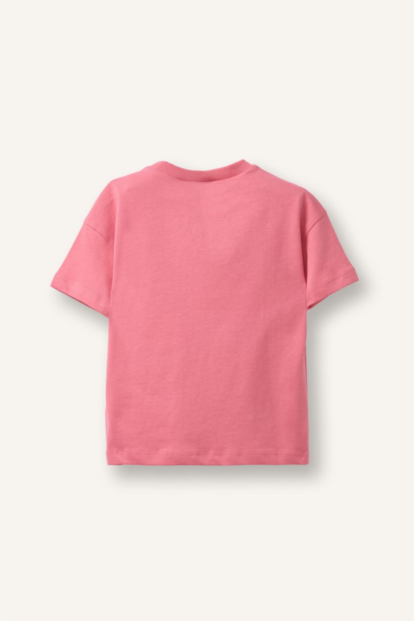 Kız Bebek Pembe Baskılı Tişört Kız Bebek