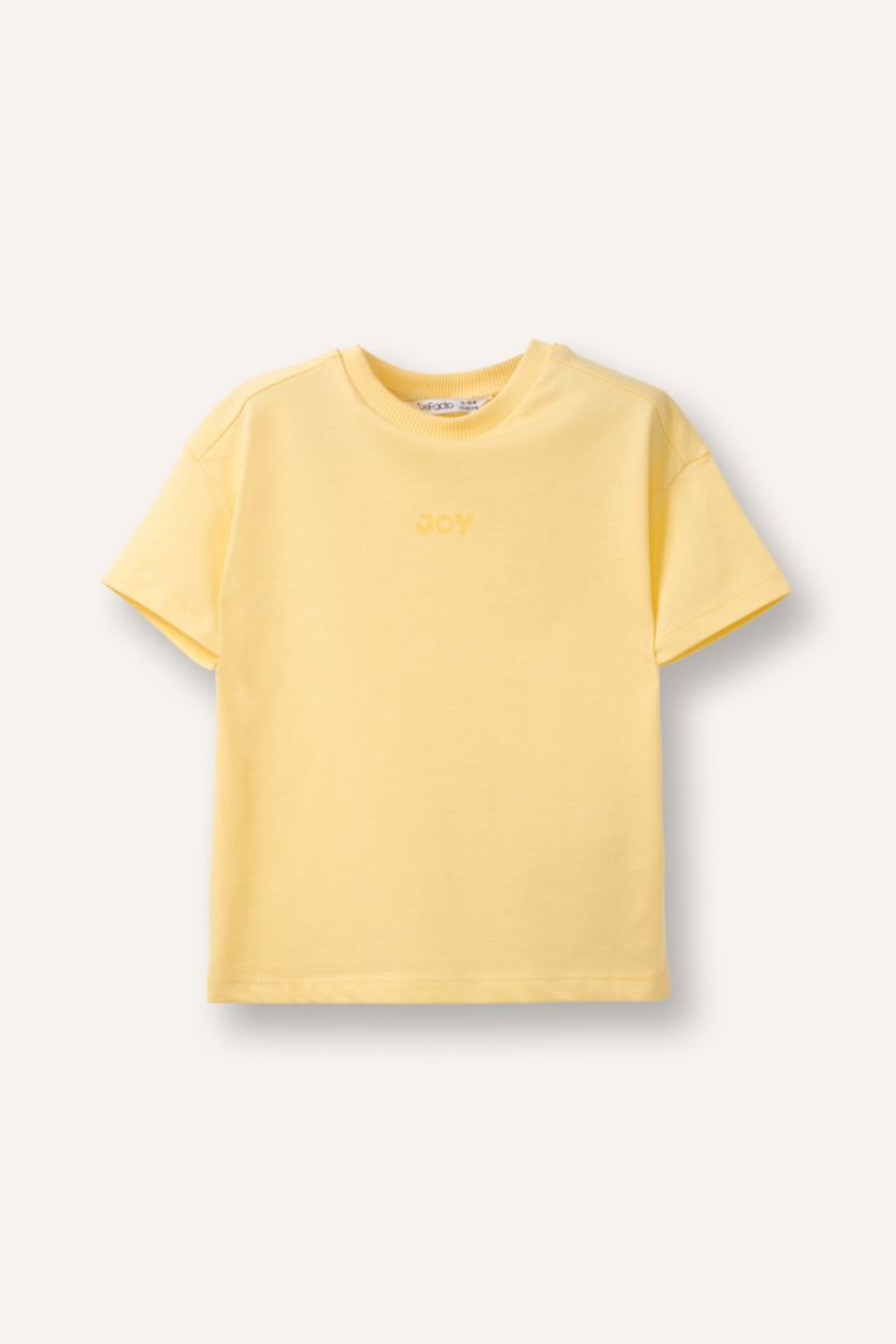 BÉBÉ FILLE Jaune T-shirt à col rond et coupe régulière pour bébé fille