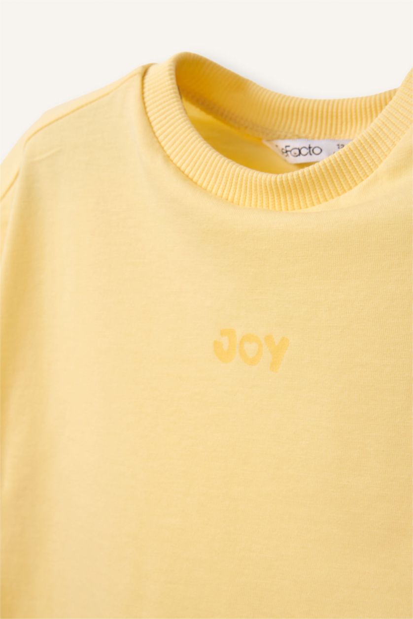BÉBÉ FILLE Jaune T-shirt à col rond et coupe régulière pour bébé fille