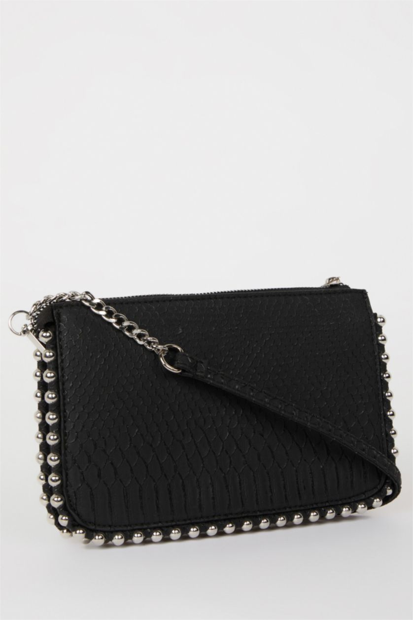 Әйелдерге қара Әйелдерге полиуретан иық сөмкесі