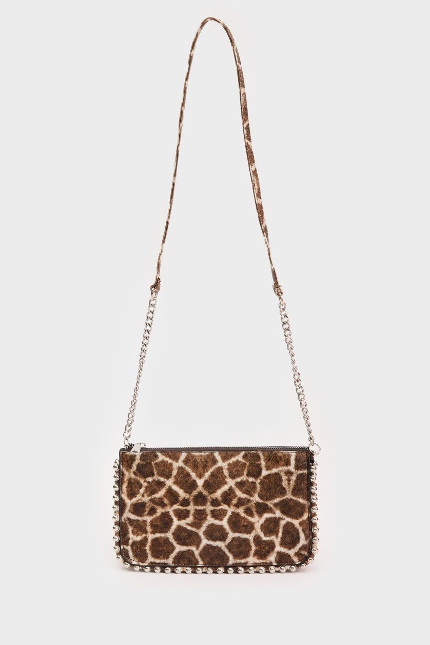WOMAN Brown Woman Leopard Pattern Faux Leather Cross Bag