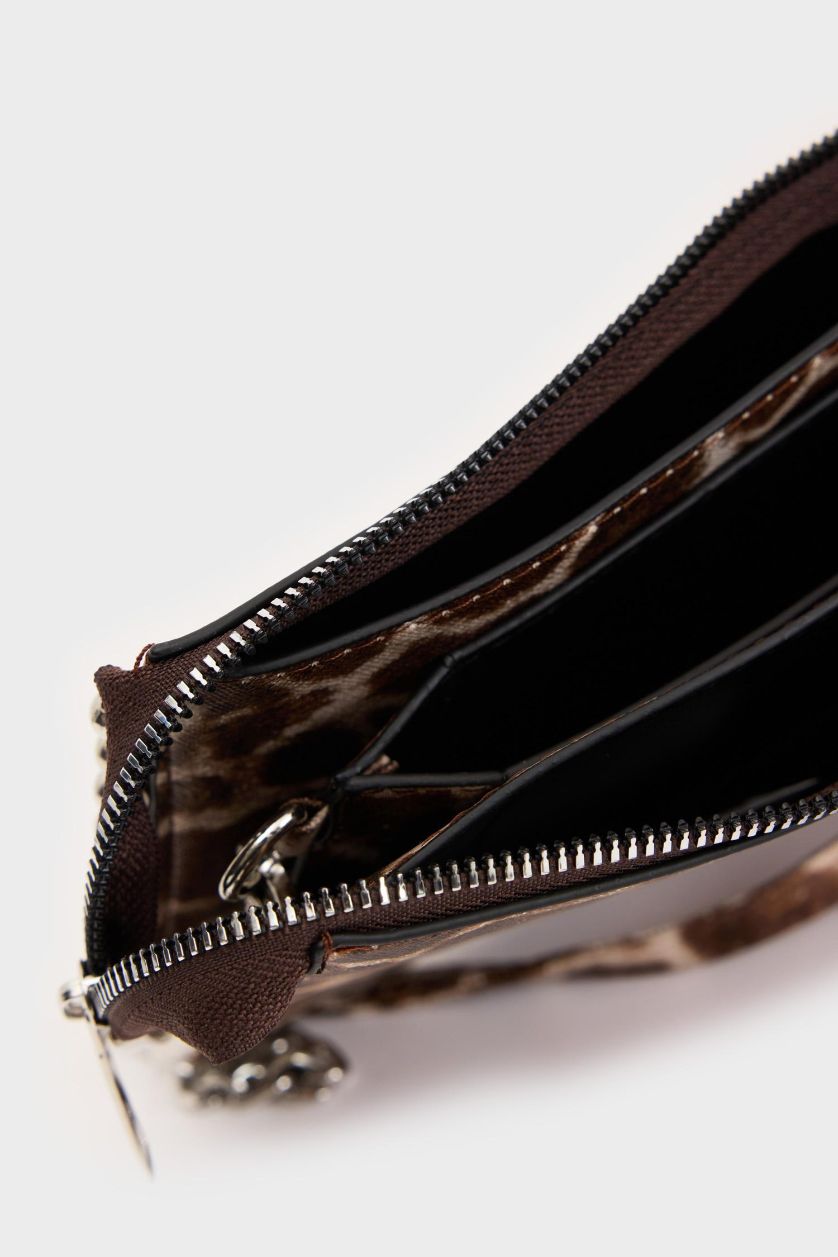 WOMAN Brown Woman Leopard Pattern Faux Leather Cross Bag