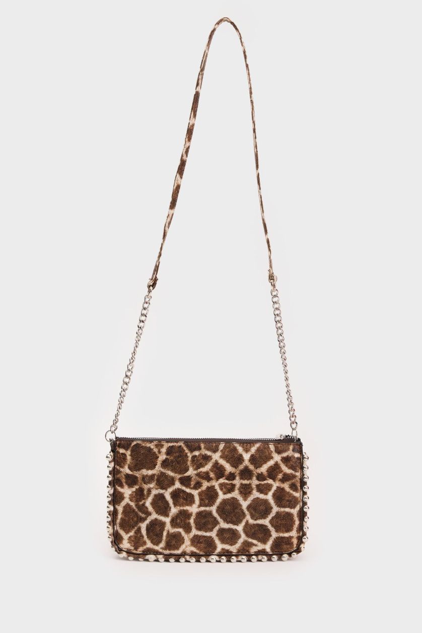 WOMAN Brown Woman Leopard Pattern Faux Leather Cross Bag