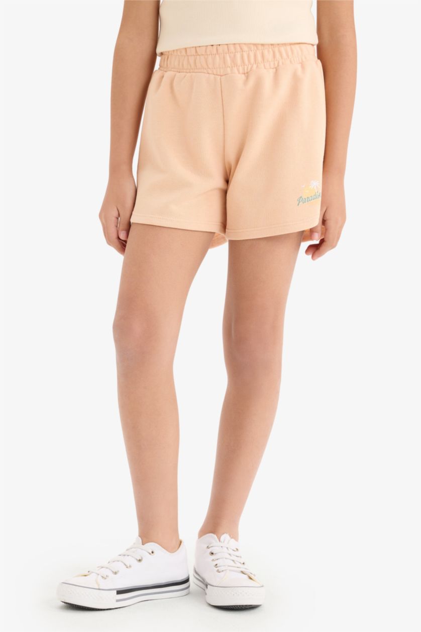 GIRLS & TEENS Salmon Girl Elastic Waist Printed Shorts
