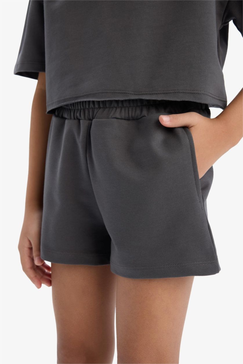 FILLES Anthracite Ensemble de t-shirt avec imprimé et short pour fille