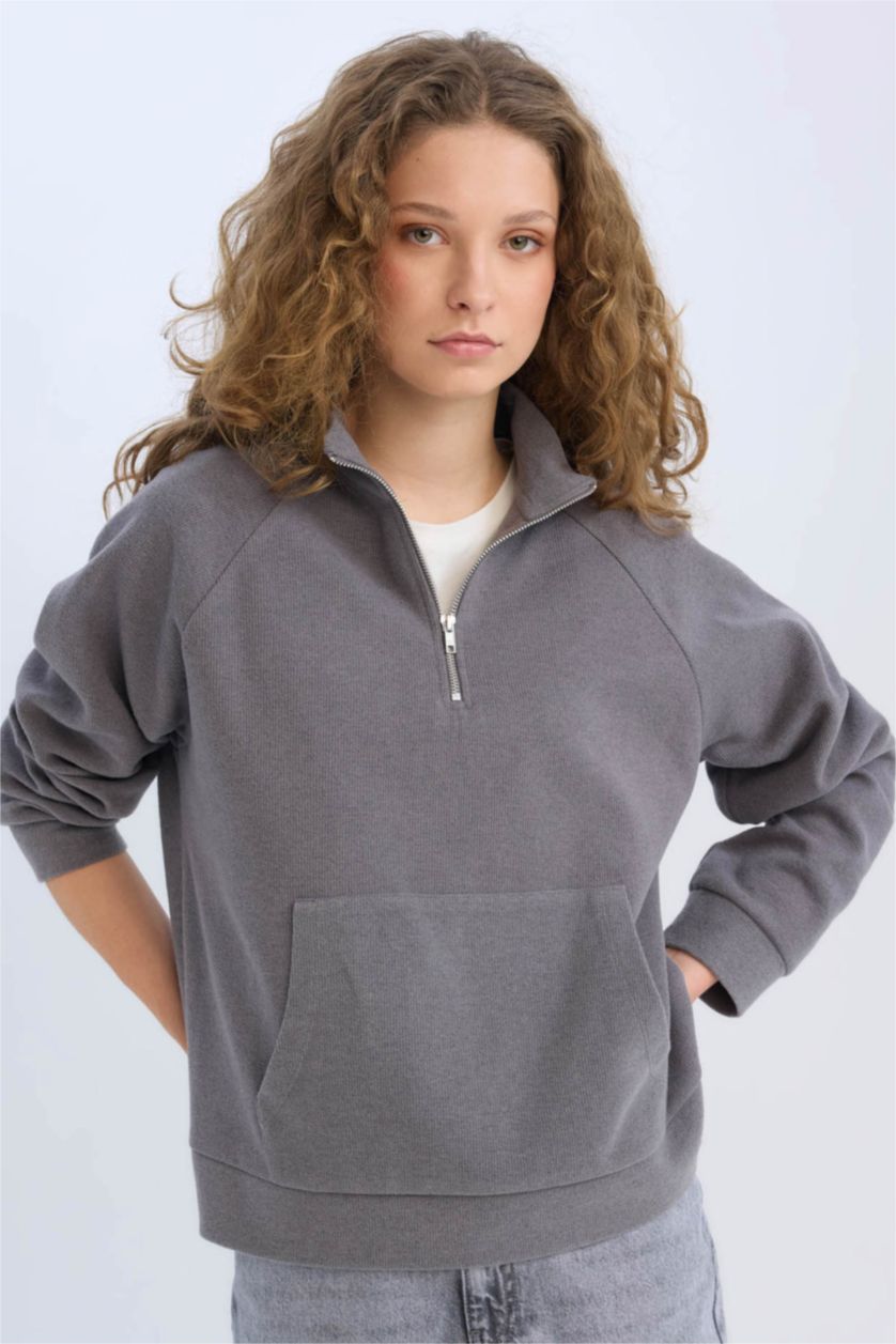 Kadın Antrasit Oversıze Sweatshirt