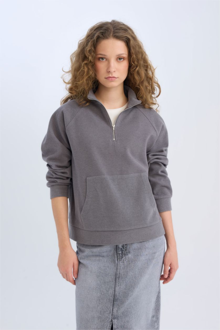 Kadın Antrasit Oversıze Sweatshirt