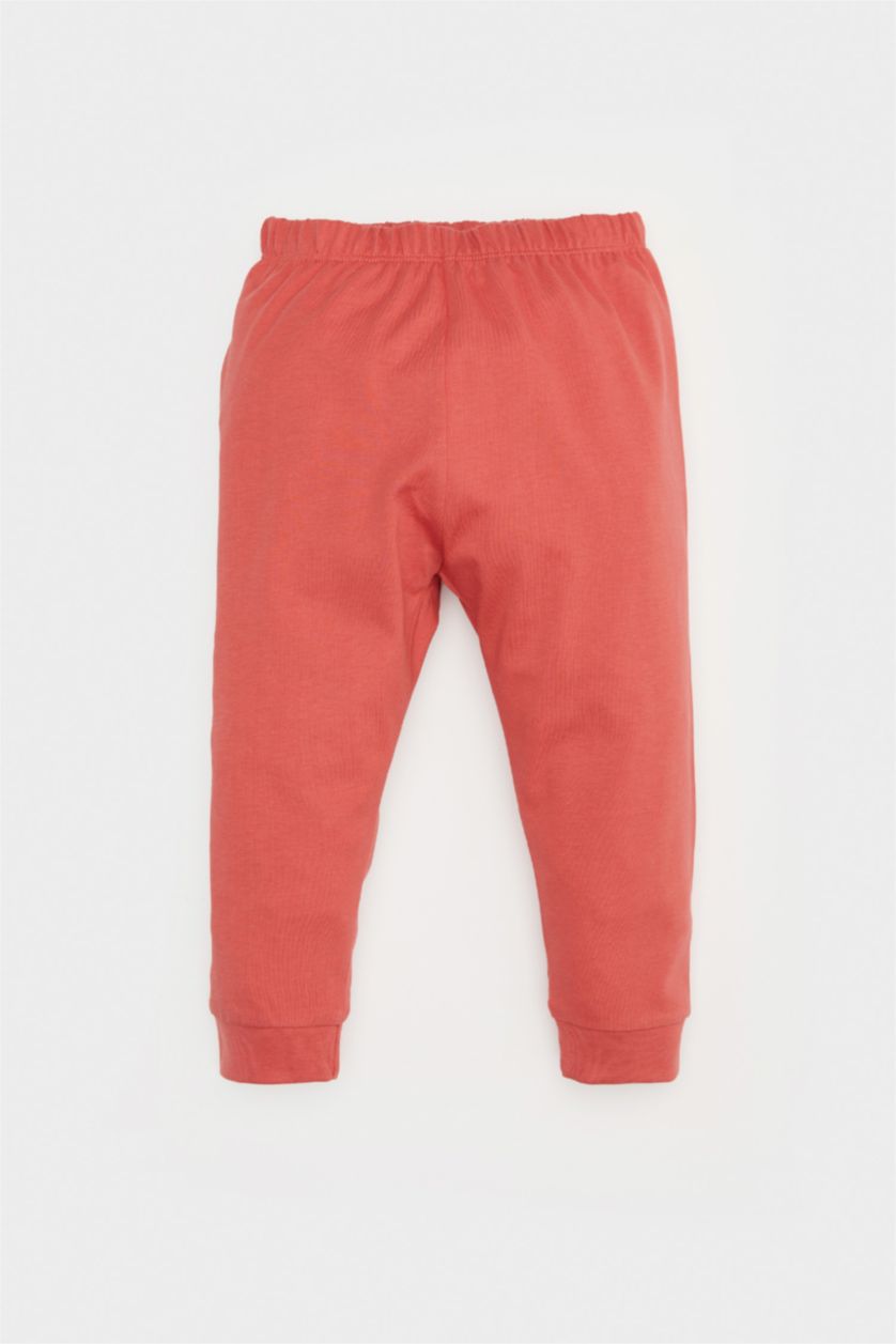 Erkek Bebek Kiremit Pijama Takımı Araç Baskılı Uzun Kollu Penye Üst Beli Lastikli Uzun Alt Erkek Bebek