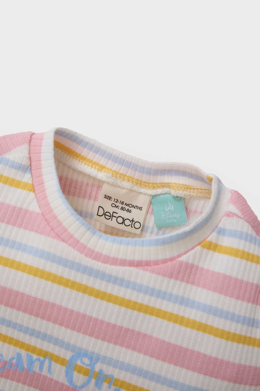 Малыши девочки Бежевый Детская пижама Disney Mickey & Minnie, верх с короткими рукавами из рубчатого кашкорсе, нижняя часть с эластичным поясом