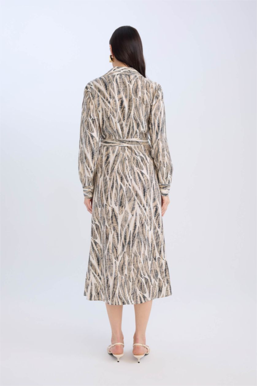 Әйелдерге экру қалыпты пішім v жаға ұзын жеңді Ұзын жеңді тоқылған көйлек