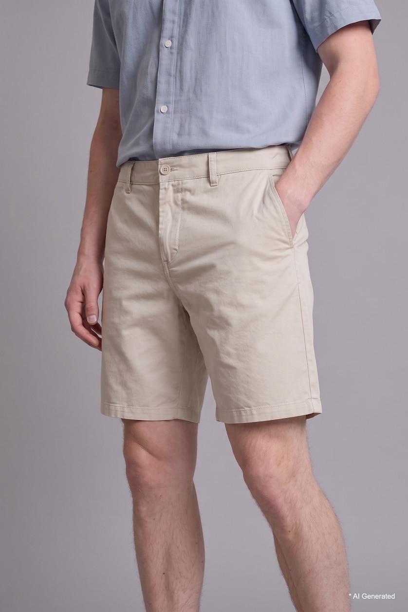 Erkek Bej Nefes Alabilir Relaxed Fit Bermuda Şort