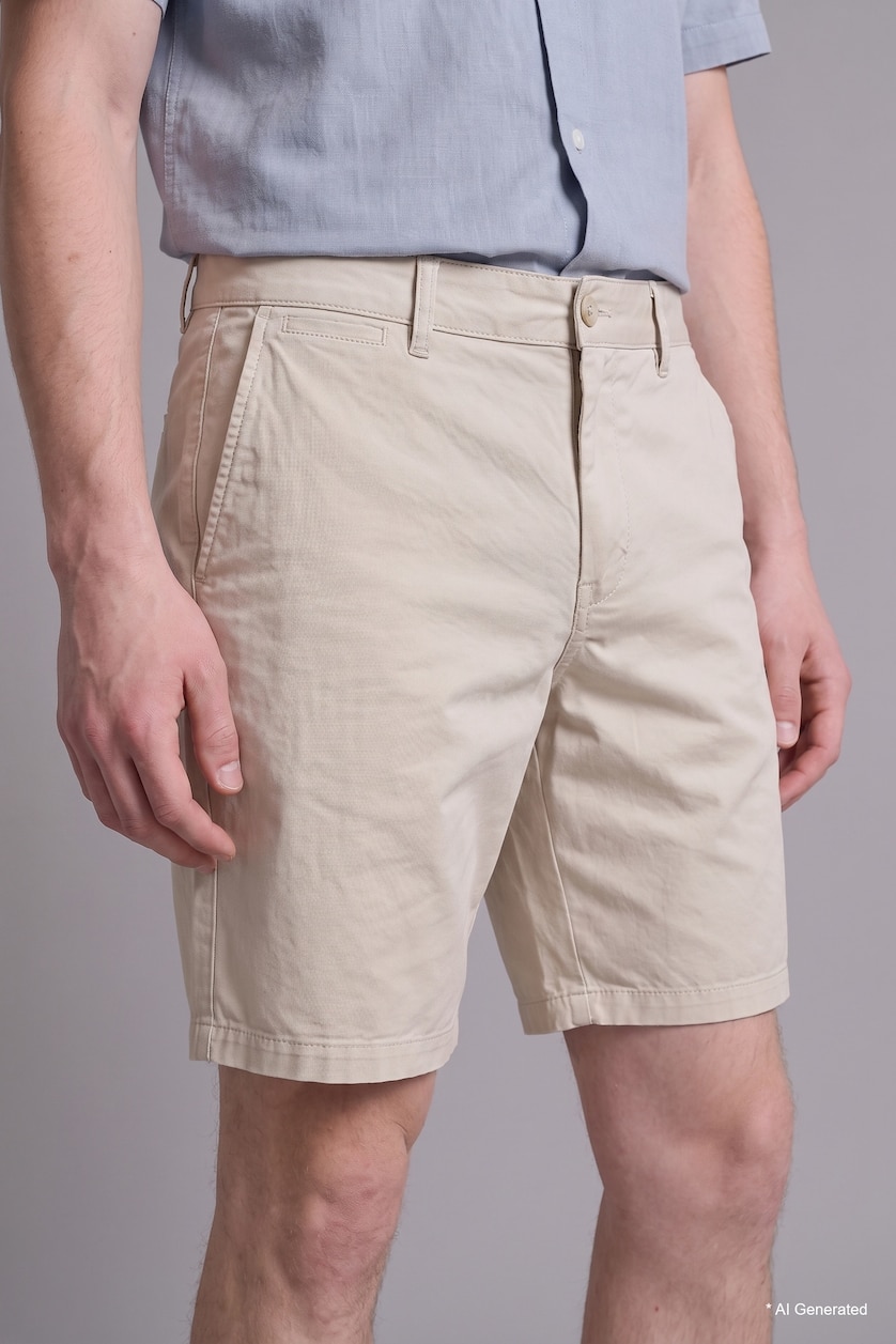 Erkek Bej Nefes Alabilir Relaxed Fit Bermuda Şort
