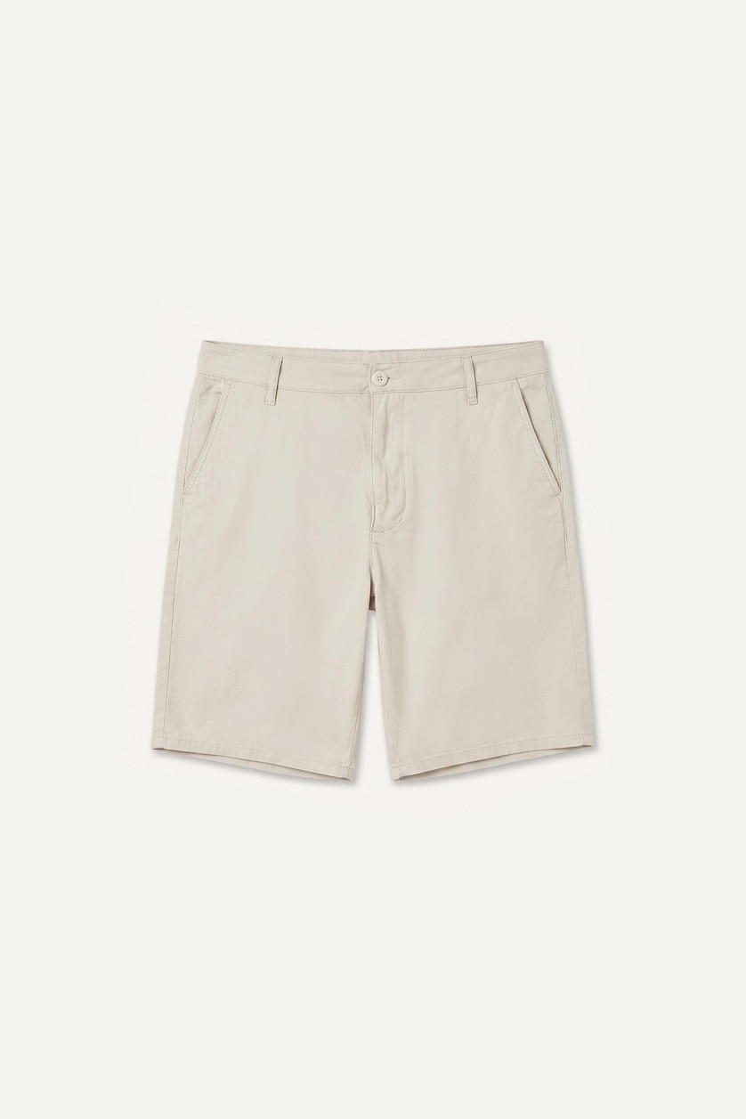 Erkek Bej Nefes Alabilir Relaxed Fit Bermuda Şort