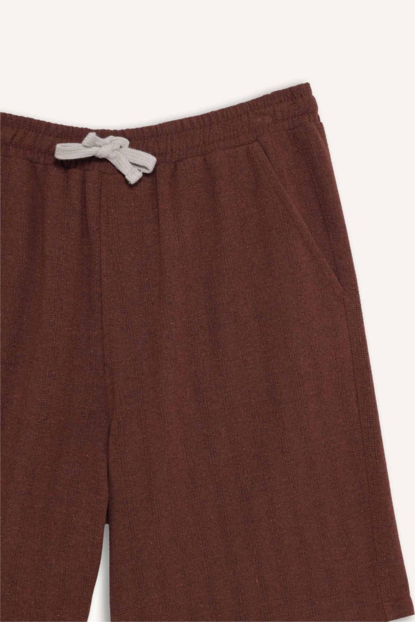 Man Brown Regular Fit Jacquard Bermuda Shorts