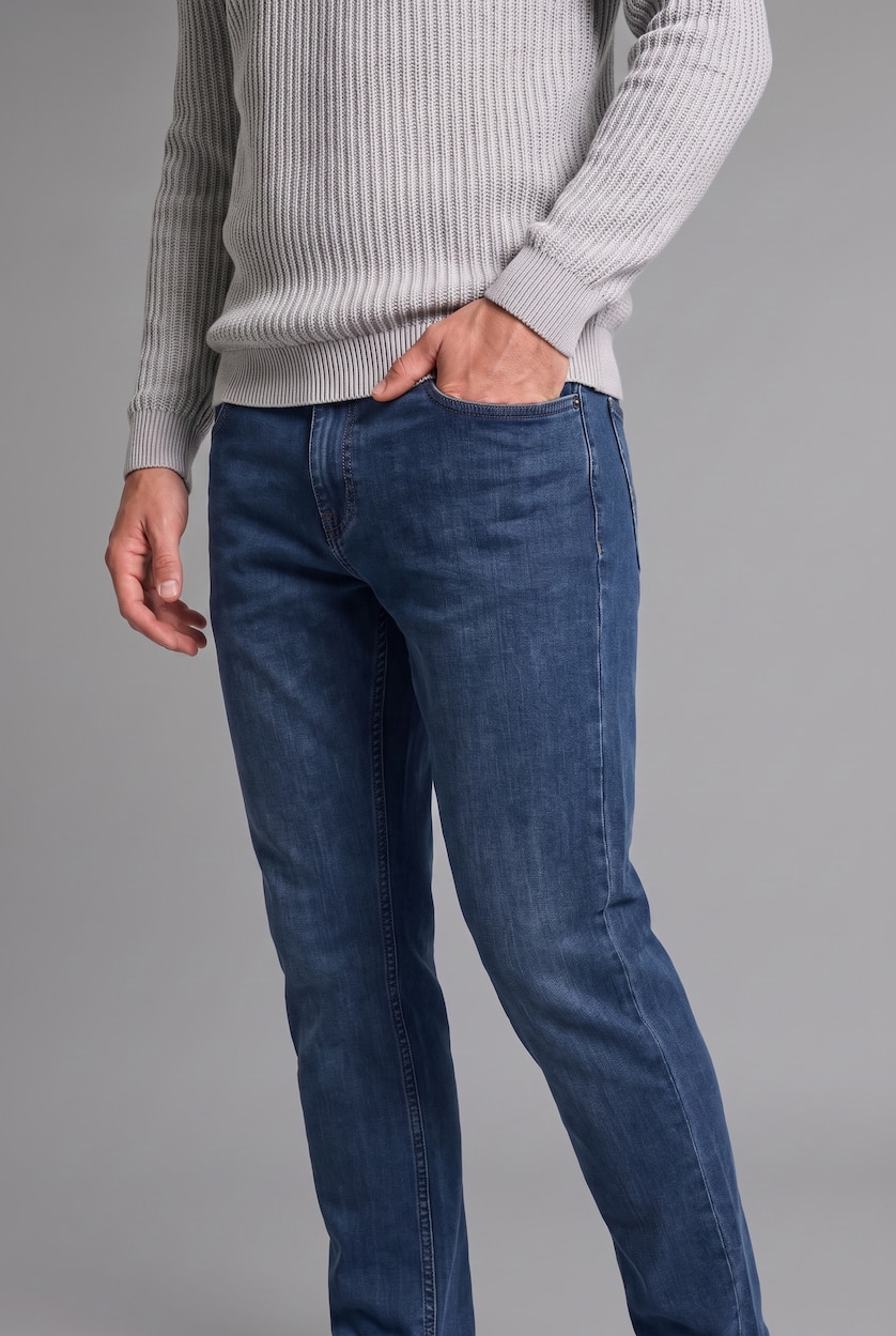 MAN Grey Melange Standard Fit Ribbed Crew Neck Knit Pullover