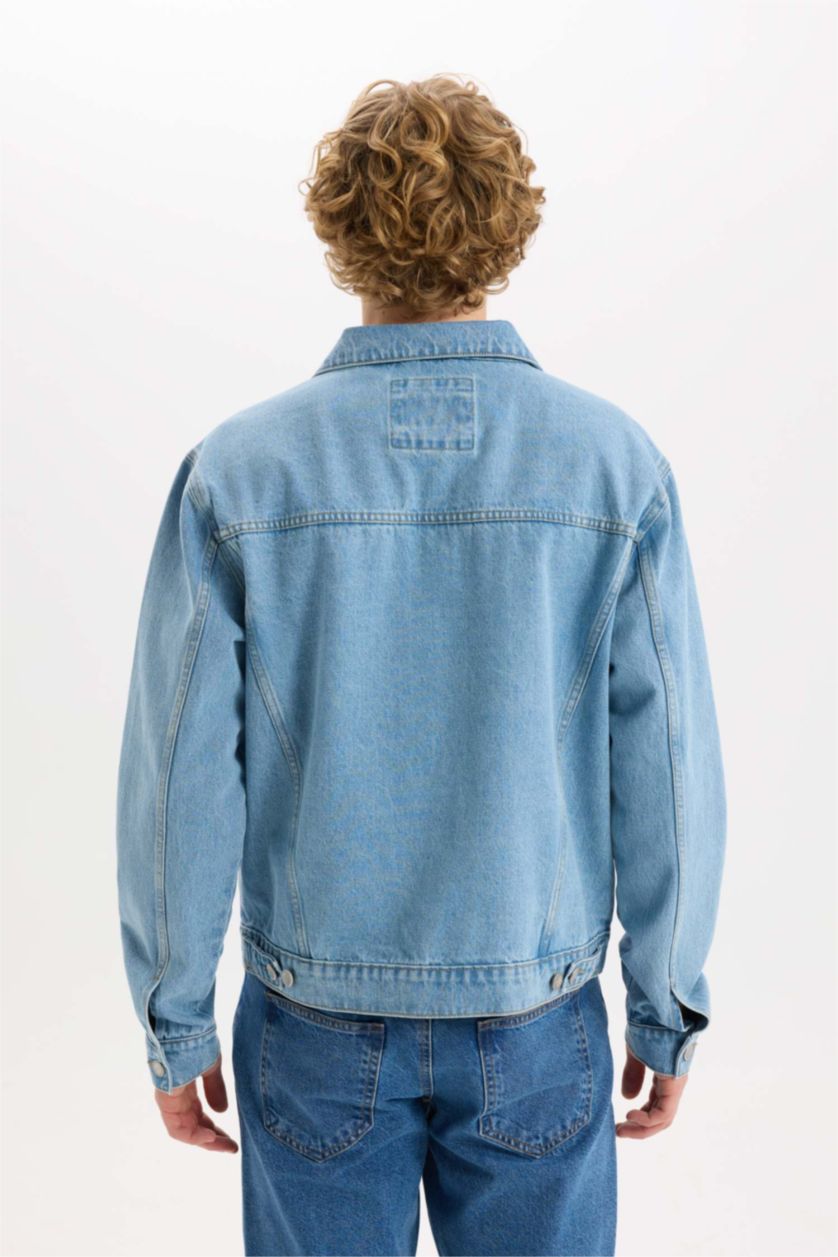 HOMME BLEU Clair Veste en jean Coupe régulière