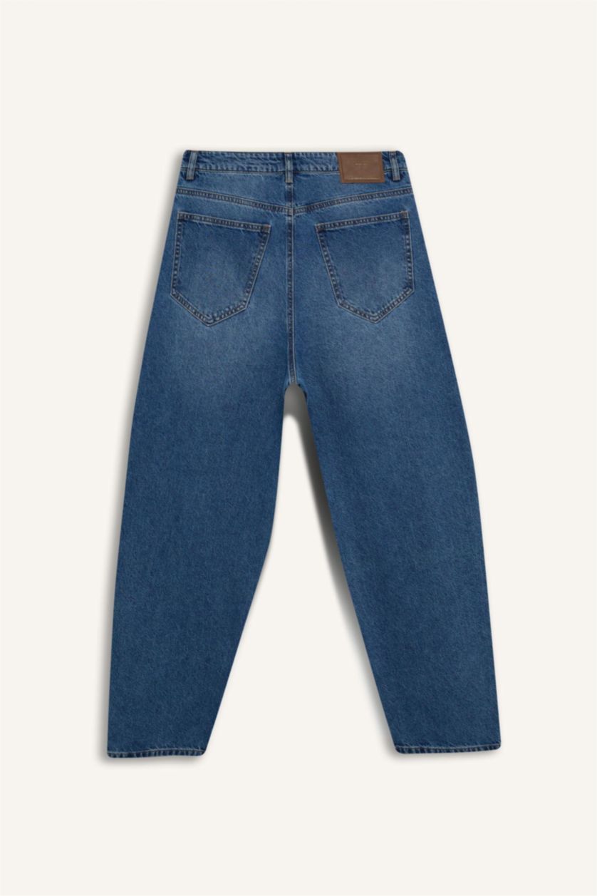 رجالي أزرق بنطلون جينز باجي فيت برجل واسع وايد ليج