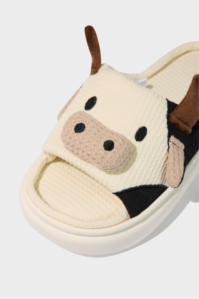 Kadın Karma Kadın Hayvan Figürlü Düz Taban Ev Terliği