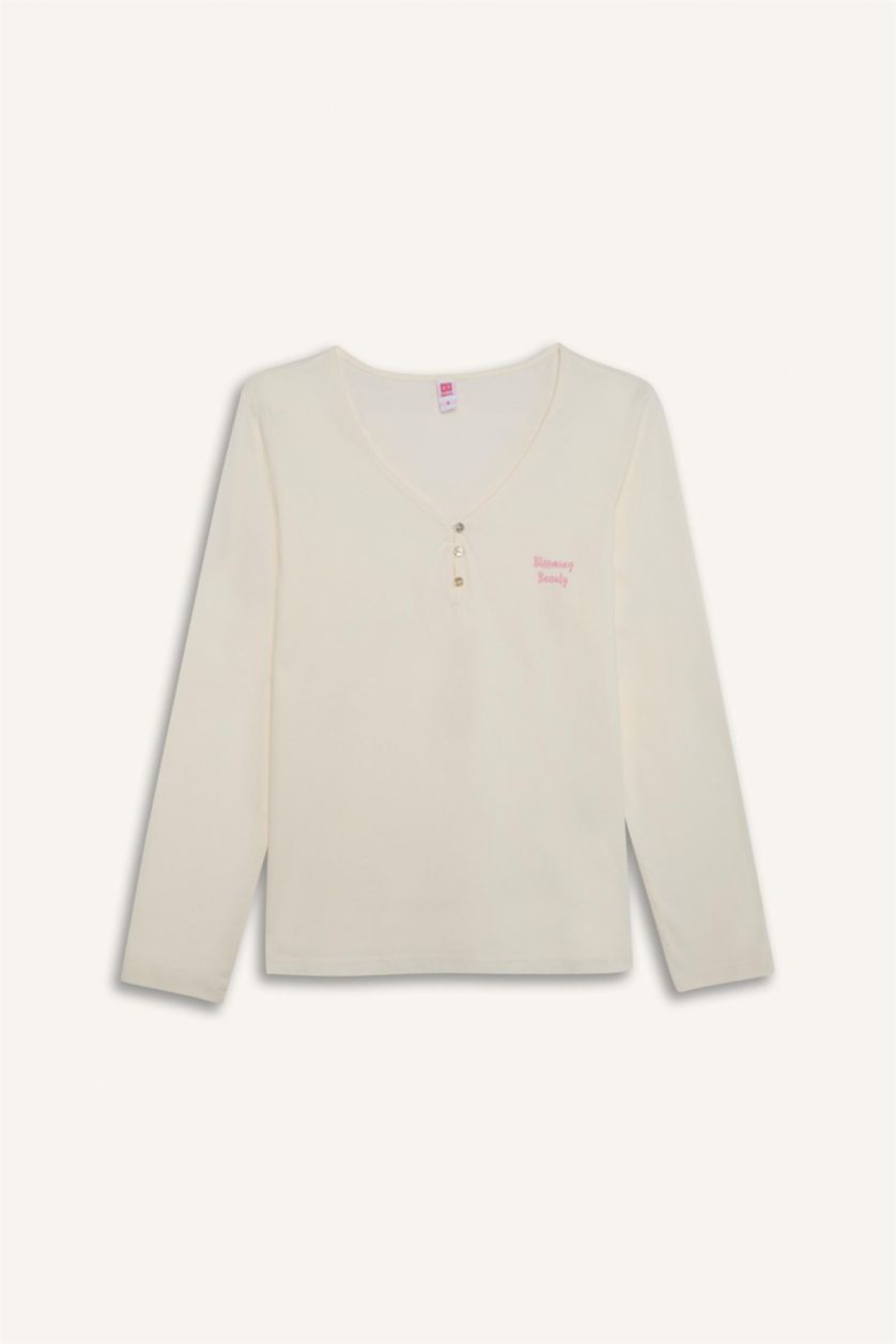 FEMME Rose Clair Ensemble pyjama avec Top à manches longues et pantalon à motifs