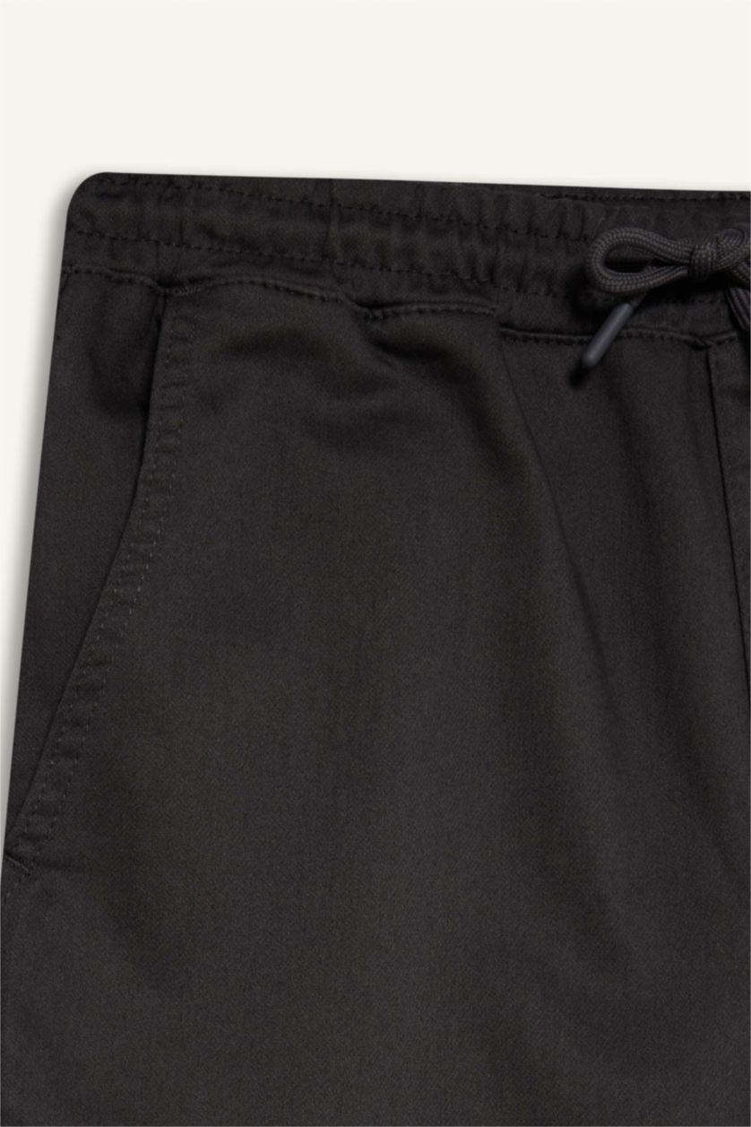 MAN Anthracite Regular Waist Laced Textured Jogger Cargo Pants