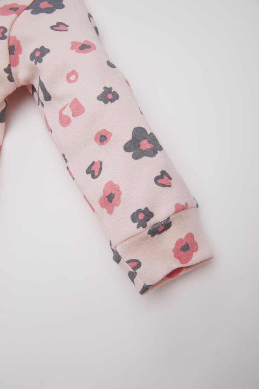 Baby Girl Light Pink Girl Baby Newborn Patterned Jumpsuit