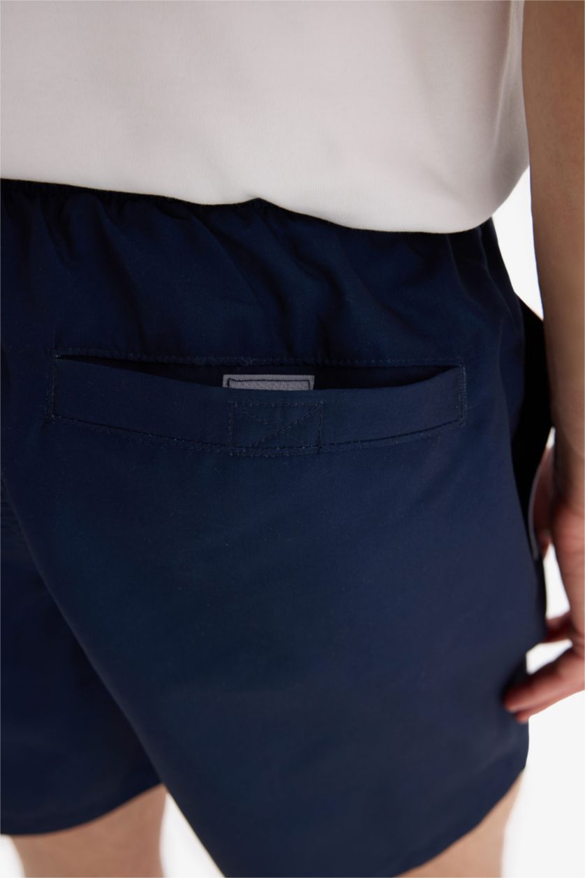 رجال كحلي شورت سباحة قصير ملون ببطانة شبكية