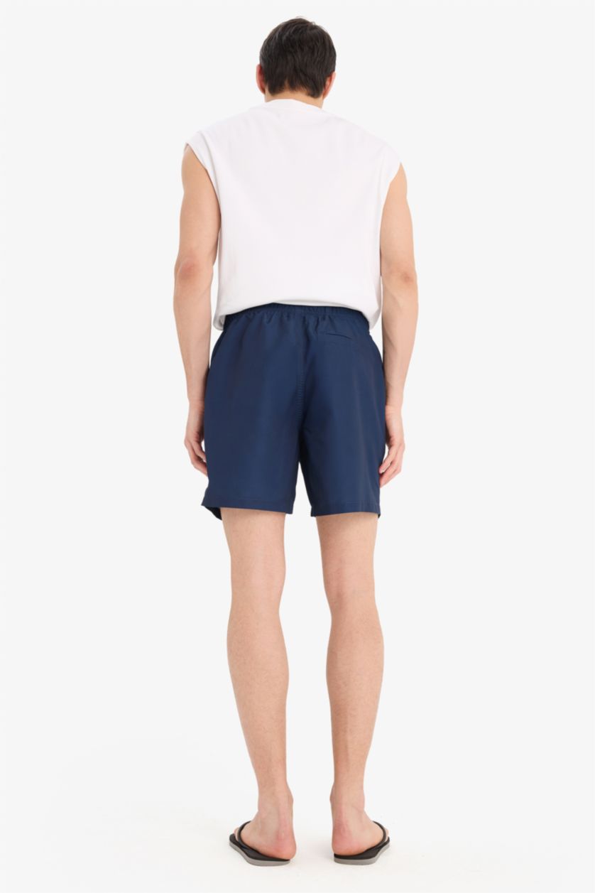 رجال كحلي شورت سباحة قصير ملون ببطانة شبكية