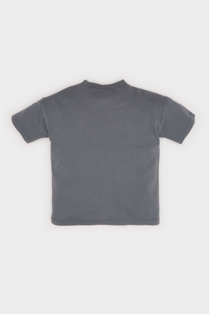 مولود ذكر رمادي تيشيرت نص كم قصة عادية بطبعة تايجر