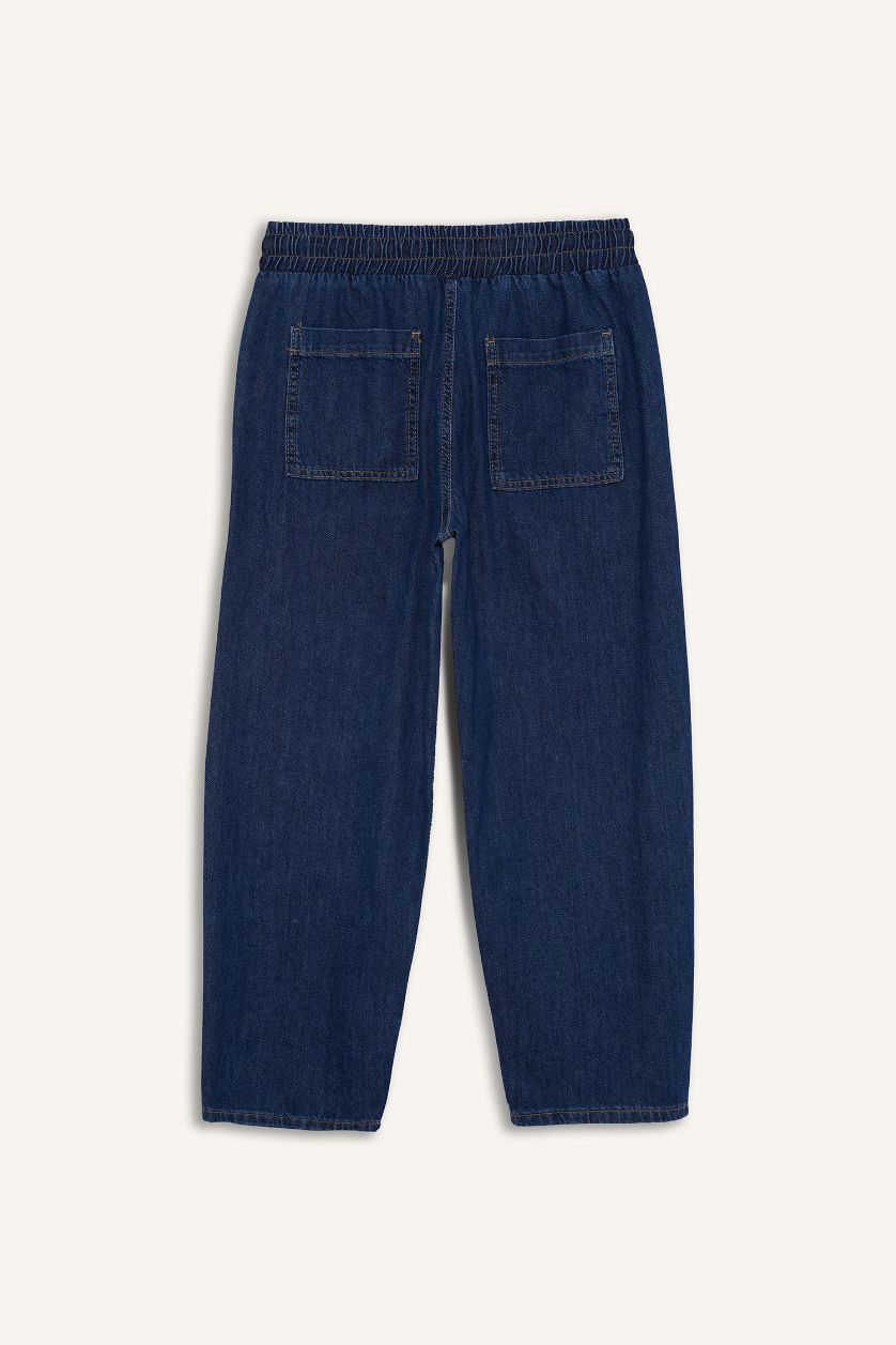 WOMAN Blue Carrot Fit High Waist Crop Soft Jeans