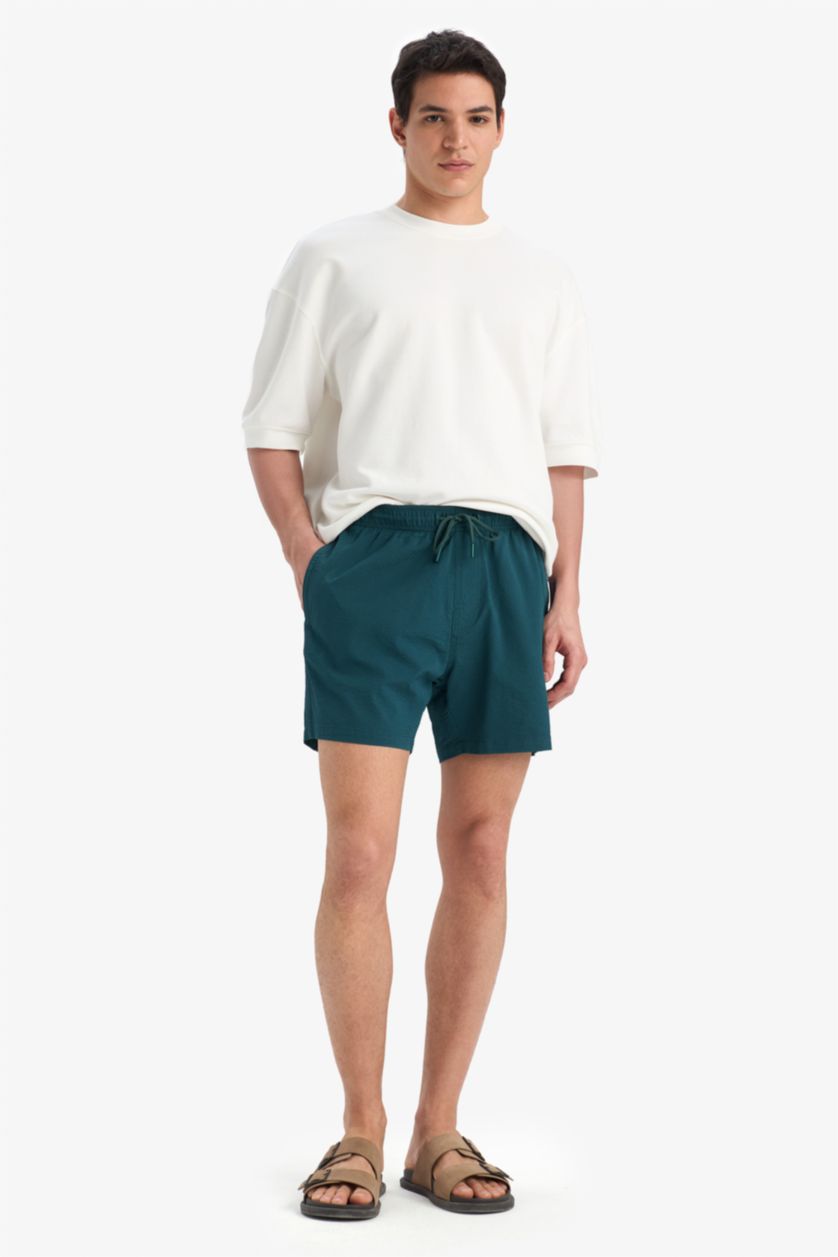 Men Dark Green Short Swim Shorts