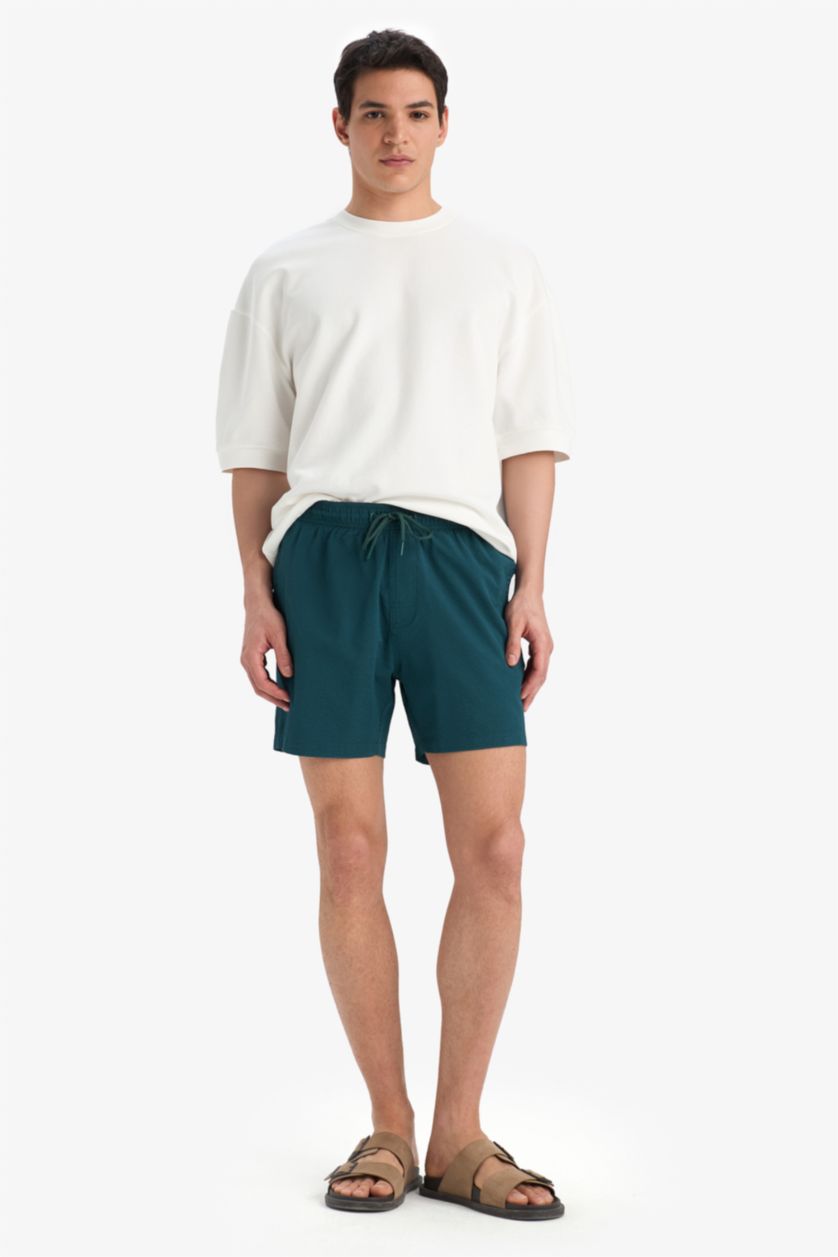 Men Dark Green Short Swim Shorts