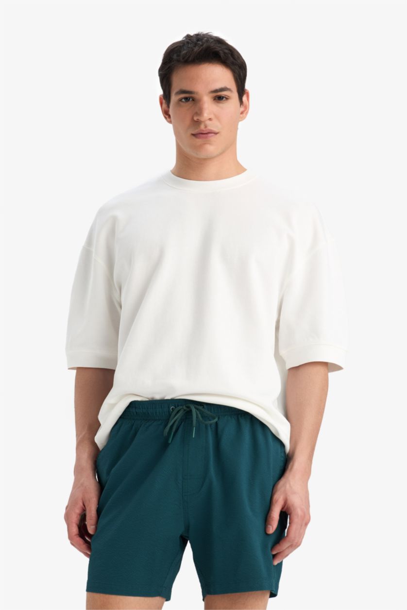 Men Dark Green Short Swim Shorts