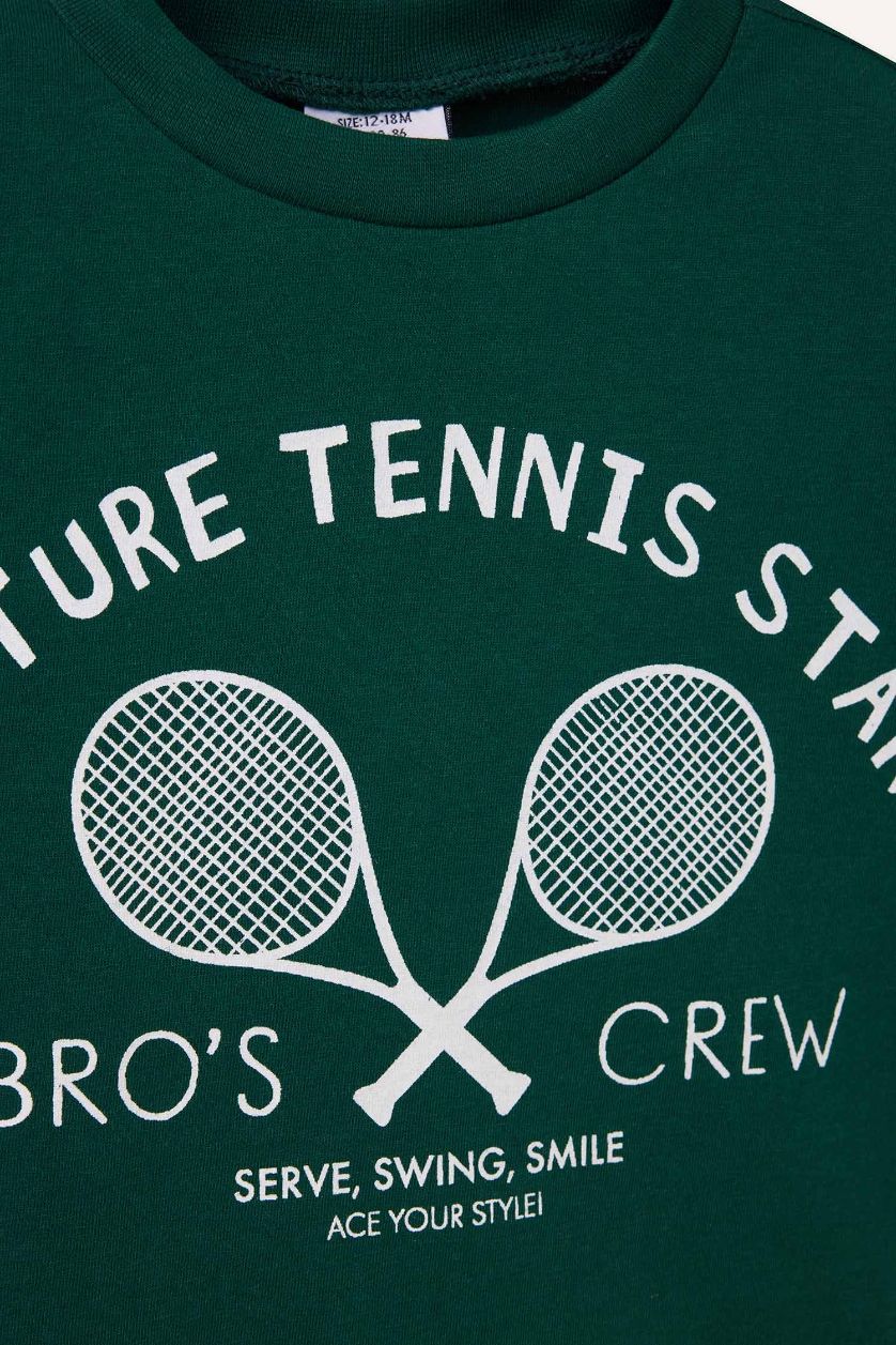 طفل صغير أخضر غامق تيشيرت رياضي بيبي ولادي نص ردن قصة عادية