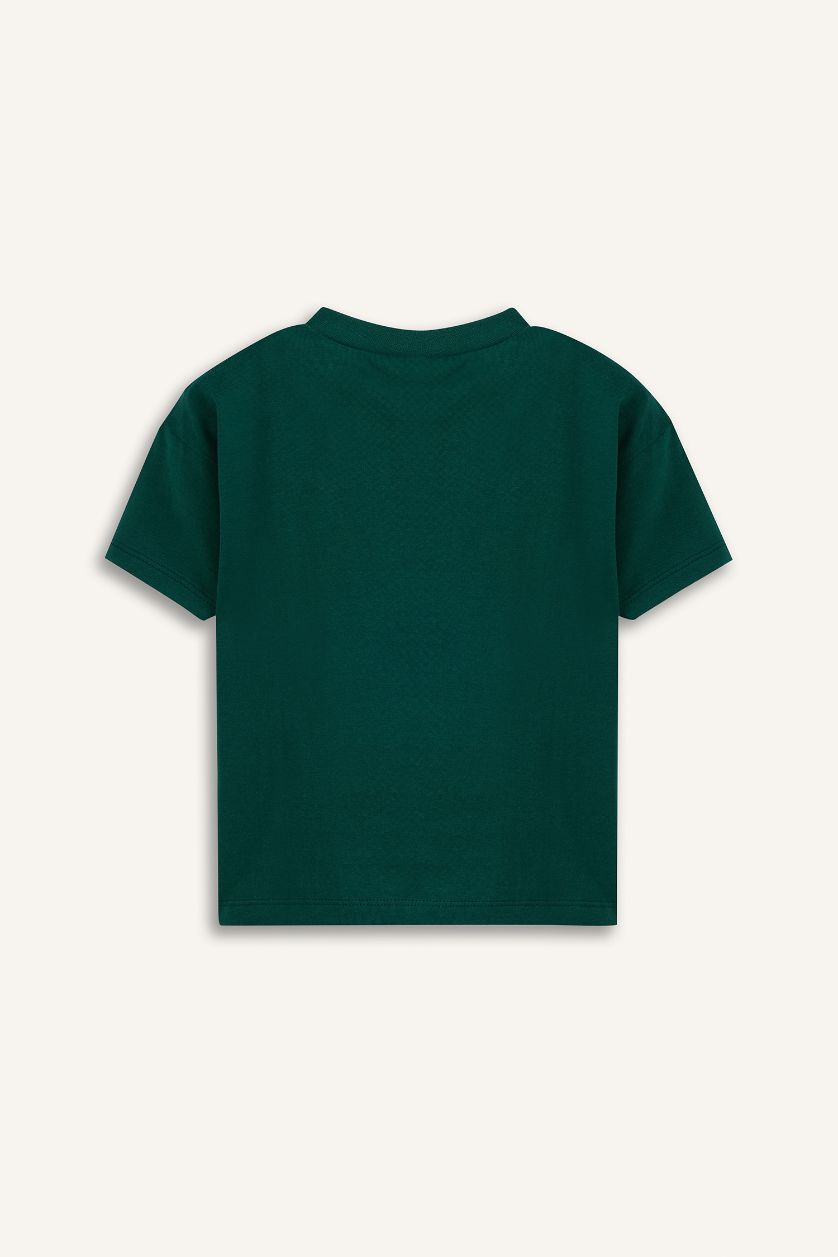 طفل صغير أخضر غامق تيشيرت رياضي بيبي ولادي نص ردن قصة عادية