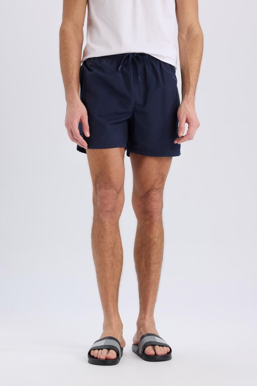 MAN NAVY Mesh Lined Short Length Swim Shorts