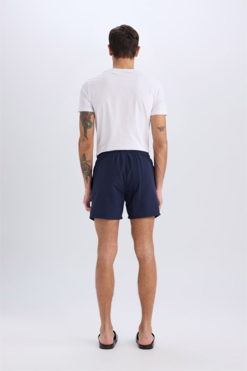 MAN NAVY Mesh Lined Short Length Swim Shorts