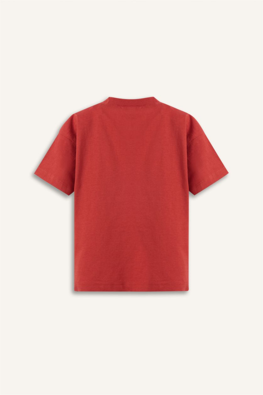 Baby Boy Dark Orange Baby Boy Regular Fit Printed Short Sleeve T-Shirt