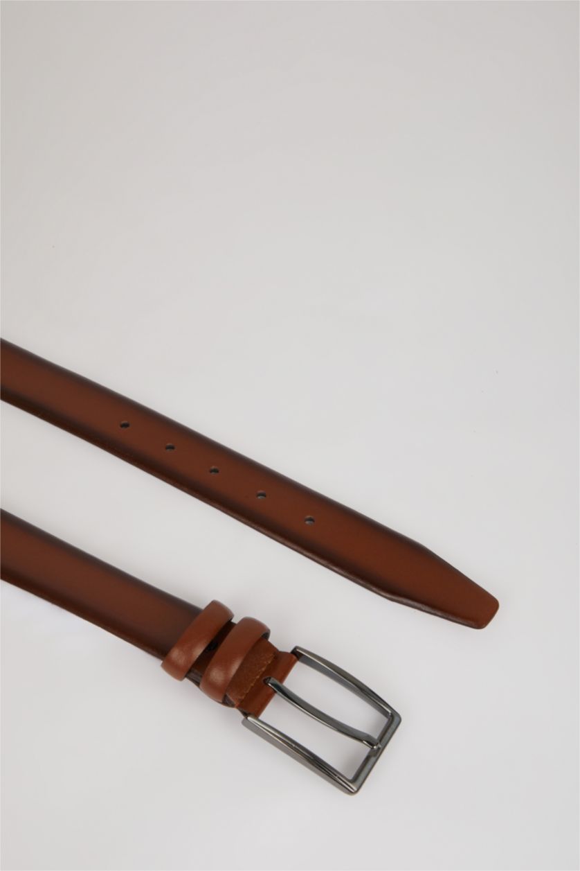 Erkek Kahve Erkek Sığır Derisi Günlük Kemer