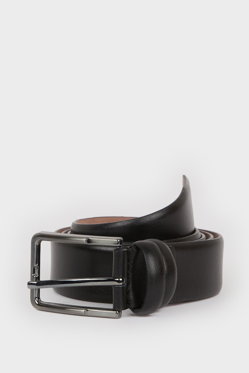 Man Black Man Leather Belt
