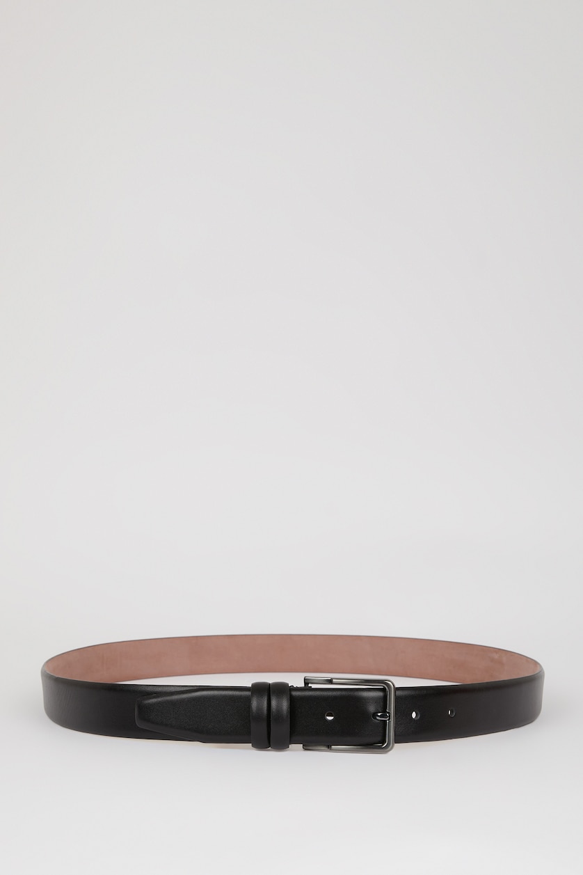 Man Black Man Leather Belt