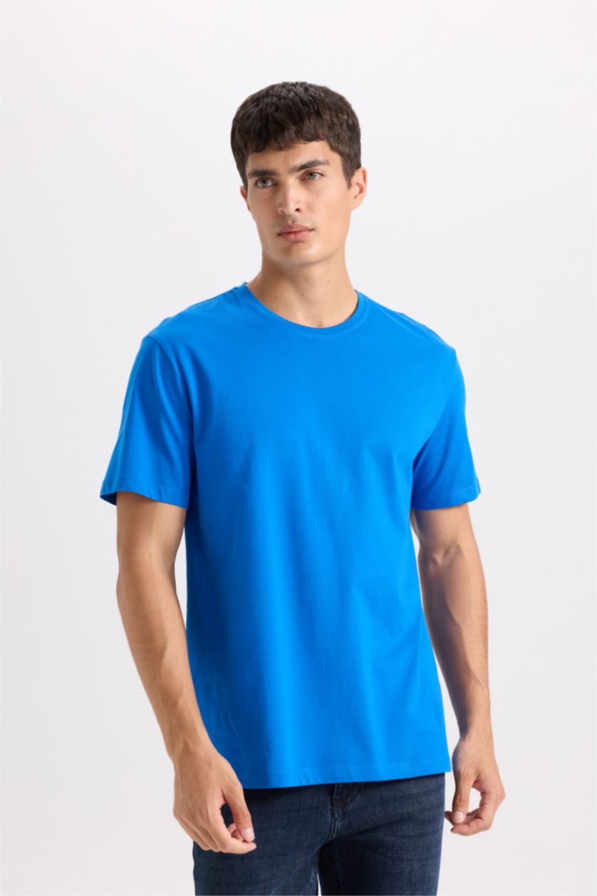 Erkek Royal New Regular Fit Bisiklet Yaka Basic Düz Kısa Kollu Tişört